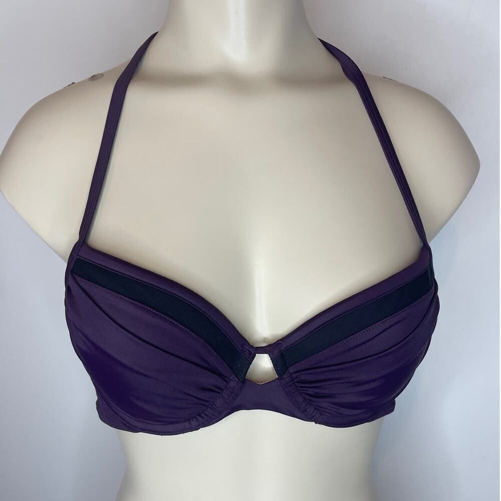 NEW Victoria's Secret Bikini Top 34B Purple Halter Swim Beach Vacation Ruched